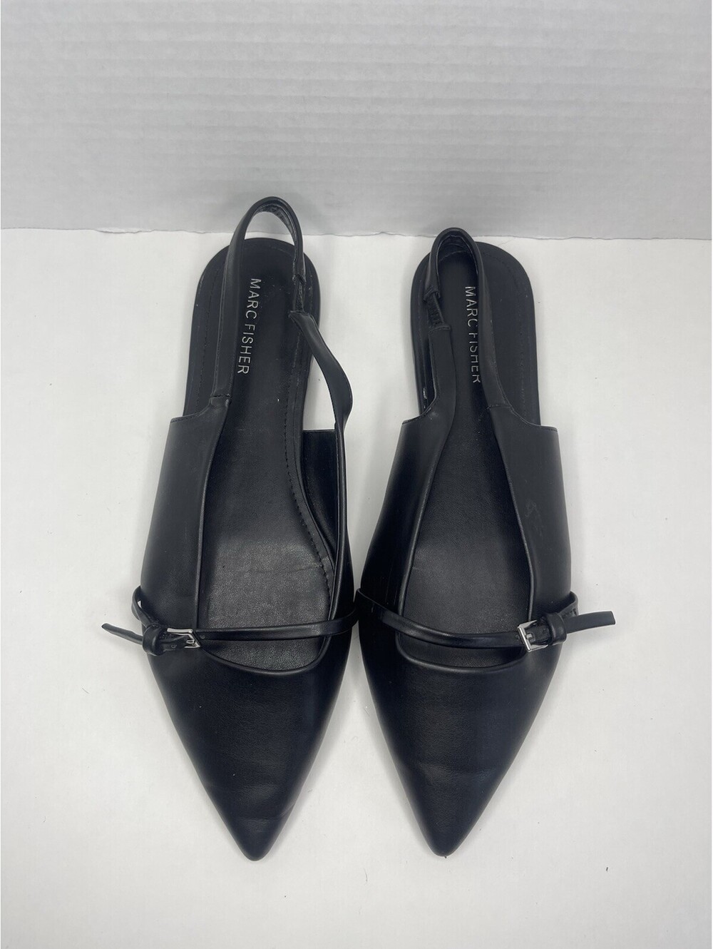 Marc Fisher “Elelyn” Pointed‑Toe Slingback Ballet Flats – Black| Size 9M